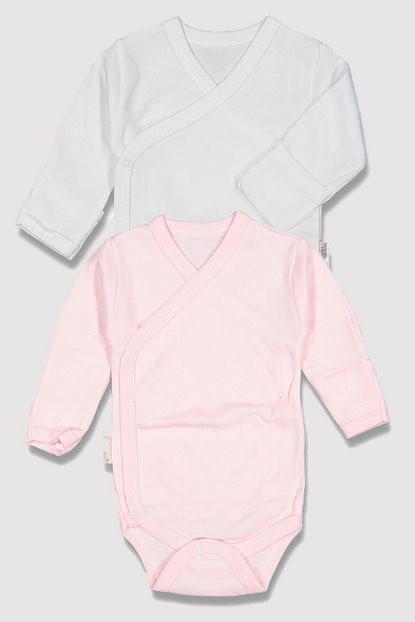 Babydonat Kiz Bebek Pembe Beyaz Eldivenli 2 Li Kundak Body Trendyol