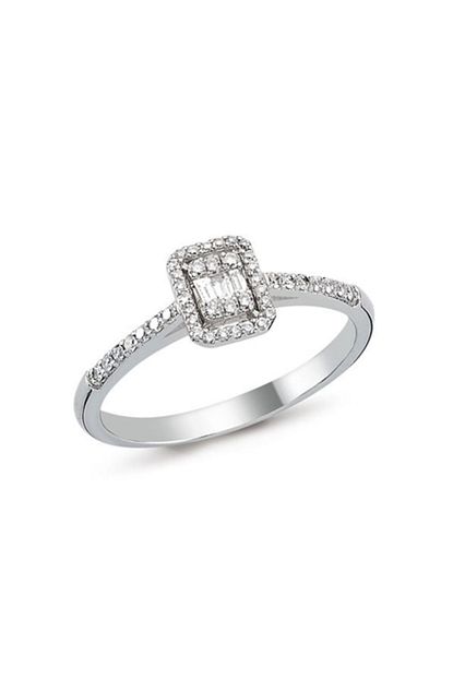 Engingold 0 25ct Pirlanta Baget Tasli Yuzuk Trendyol
