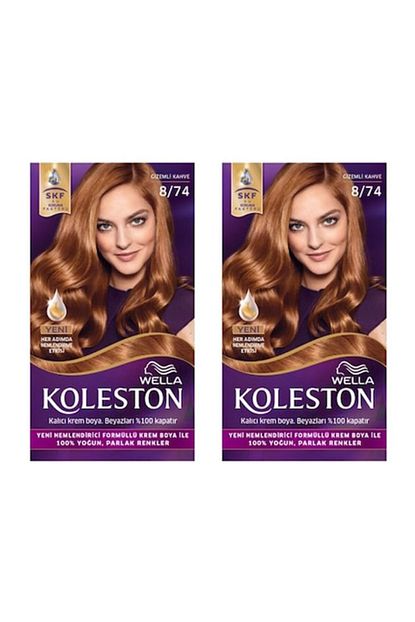 Koleston Wella Kit Boya 8 74 Gizemli Kahve 2 Adet Trendyol