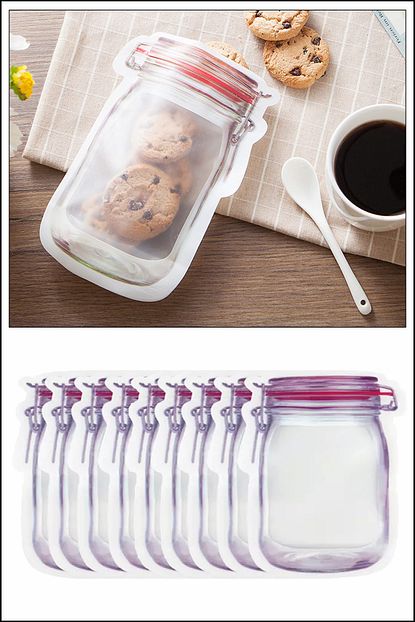 Kitchen Love 50 Adet 500 Ml Kavanoz Gorunumlu Kilitli Poset Toptan Trendyol