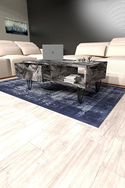 Vudi Design Busca Orta Sehpa Mermer Desenli 4 Renk Cekmeceli Trendyol