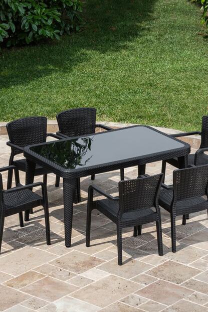 Sandalye Online Antares 6 1 Balkon Ve Bahce Takimi Ic Cam Tabla Trendyol
