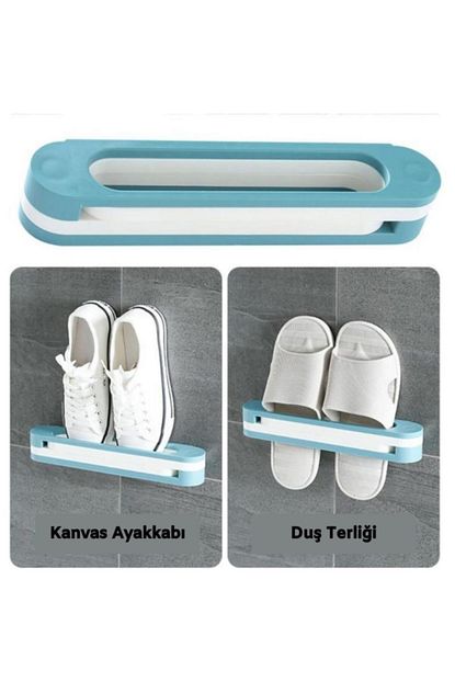 Rennway Plastik Banyo Terlik Ve Havlu Tutucu Portatif Pratik Kapi Arkasi Duvara Yapistirmali Ayakkabi Rafi Trendyol