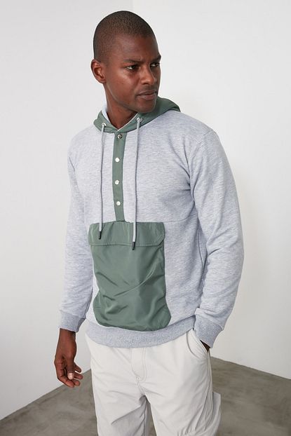 Trendyol Man Gri Erkek Sweatshirt Tmnaw21sw0274 Trendyol