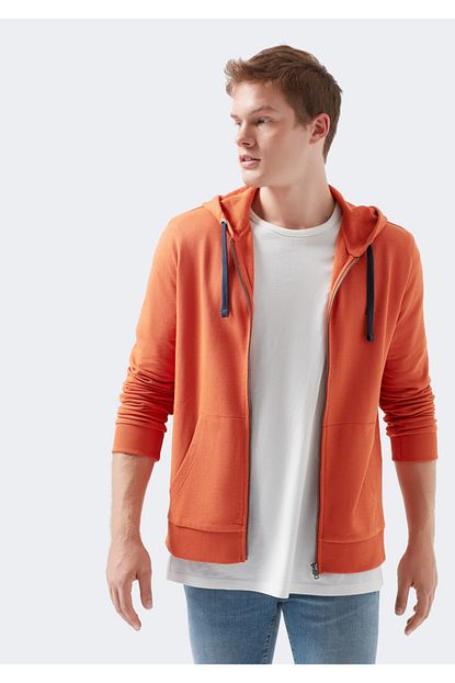 Mavi Erkek Kiremit Fermuarli Sweatshirt Trendyol