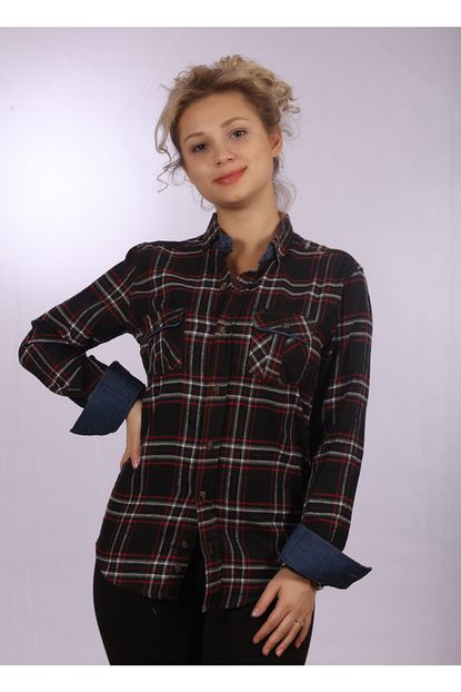 Butikten35 Unisex Siyah Bordo Ekoseli Oduncu Gomlek Trendyol