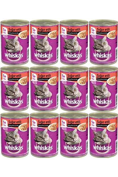 Whiskas Konserve Kedi Mamasi Biftekli 400 Gr X 12 Adet Trendyol