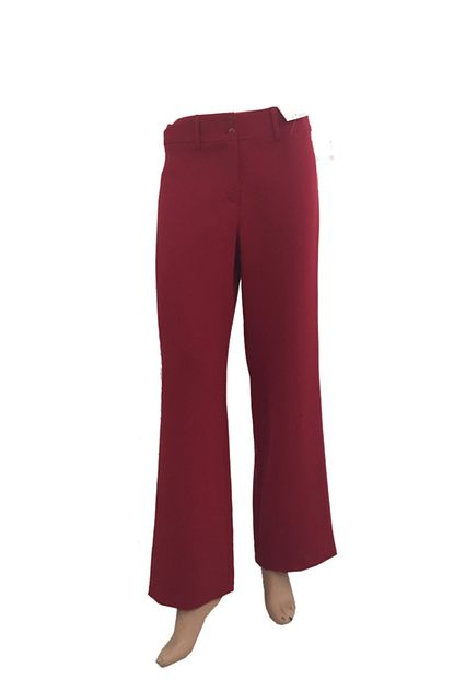 Max Fashion Kadin Kirmizi Bol Paca Uzun Boy Kumas Pantolon Trendyol