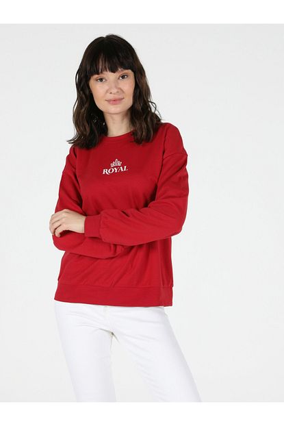 Colin S Regular Fit Kirmizi Kadin Sweatshirt Trendyol
