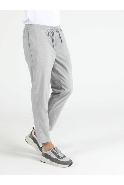 Erkek Gri Slim Fit Spor Pantolon