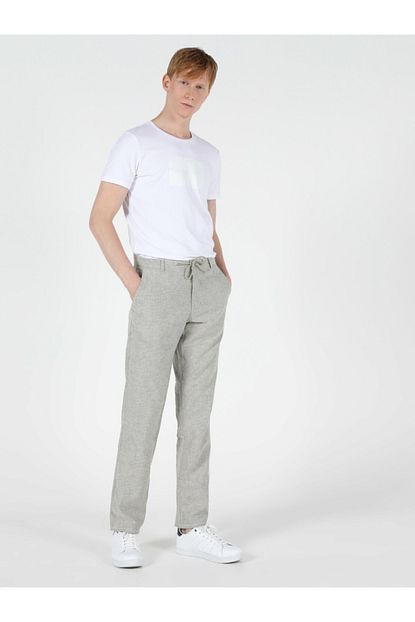 Colin S Regular Fit Duz Paca Yuksek Bel Gri Erkek Pantolon Trendyol
