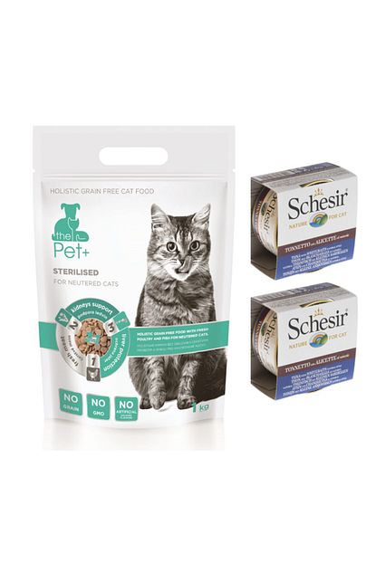 Thepet Tahilsiz Kisir Kedi Mamasi 1 Kg 2x85gr Schesir Naturel Ton Ringa Baligi Ve Pirincli Yas Mama Trendyol
