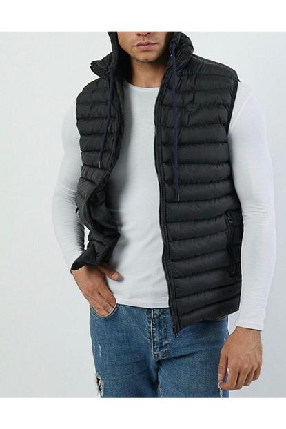 Week Erkek Slim Fit Kapusonlu Sisme Yelek Trendyol