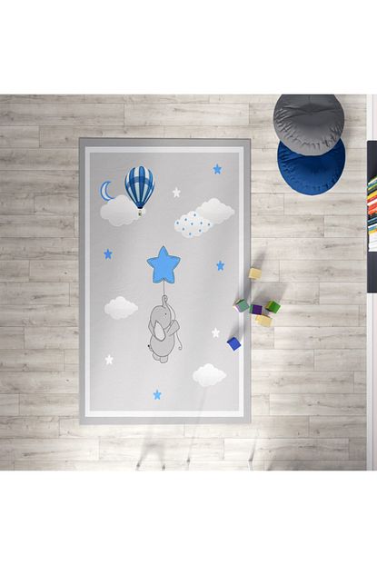 Mekta Home Cocuk Ve Bebek Odasi Fil Desen Makinede Yikanabilir Antialerjik Hali Mkth 075 Trendyol
