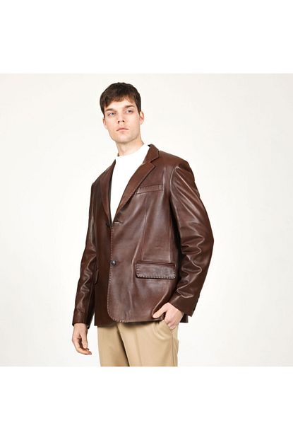 Dericlub Erkek Kahverengi Blazer Gercek Deri Ceket Trendyol