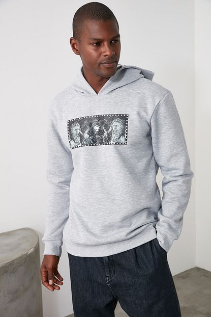 Trendyol Man Gri Erkek Sweatshirt Tmnaw21sw0844 Trendyol