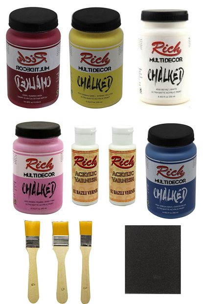 Rich Multi Decor Chalked 6 Renk Ahsap Boyama Seti 250cc Trendyol