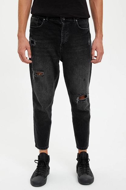 Defacto Erkek Siyah Kot Loose Fit Jean Pantolon S5476az20au Trendyol