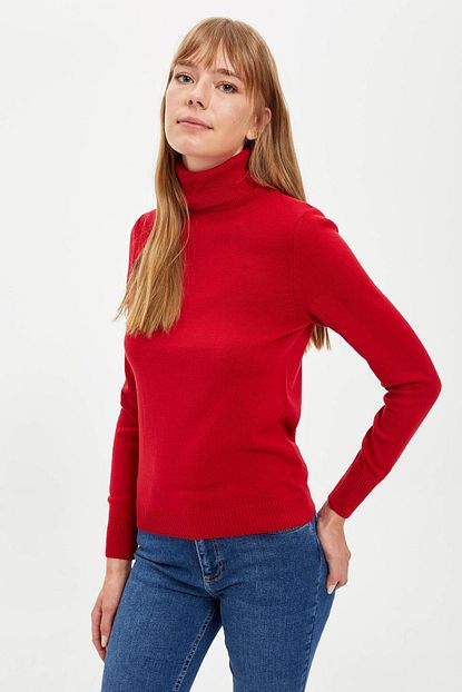 Defacto Kadin Red Bogazli Kazak H1651az20wn Trendyol