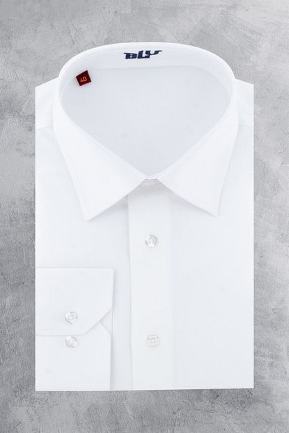 Blu Erkek Beyaz Slim Fit Gomlek Trendyol