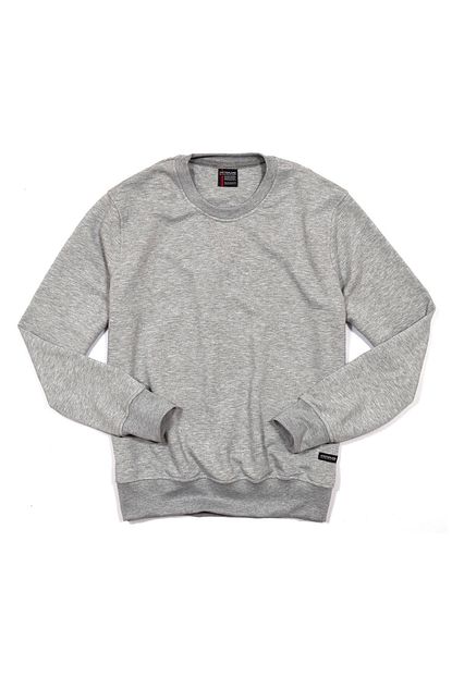 Cottonland Baxter Erkek Gri Rahat Kesim Sifir Yaka Pamuk Sweatshirt Trendyol