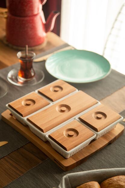Joy Kitchen Ahsap Tepsili 5 Li Kahvaltilik Seti Trendyol