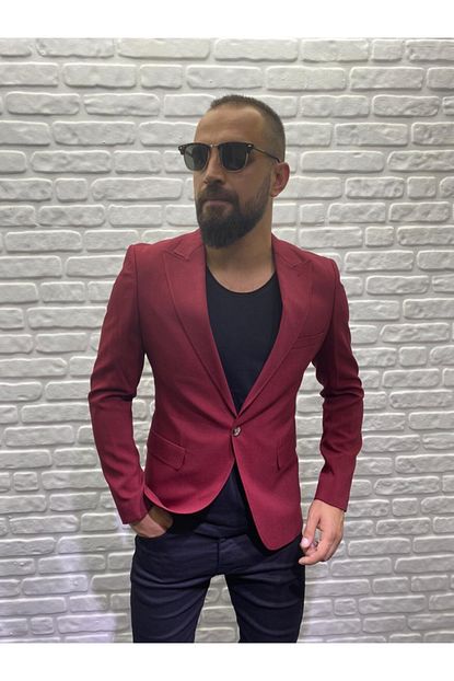 Tarz Erkek Bordo Spor Ceket Trendyol