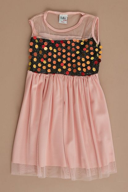 Fulla Moda Kiz Cocuk Pembe Tullu Elbise Trendyol
