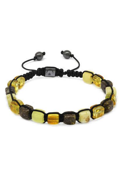 Merishopping Erkek Makrome Orgulu Kup Kesim Multicolor Orijinal Damla Kehribar Bileklik Trendyol