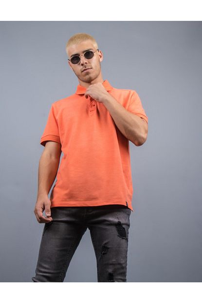 Acidkuki Erkek Mercan Renk Polo Yaka T Shirt Trendyol