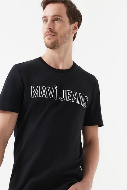 Mavi Erkek Jeans Baskili Siyah T Shirt 066292 900 Trendyol