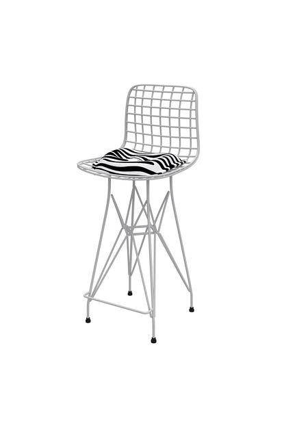 Kenzlife Beyaz Tel Bar Sandalyesi 65 Cm Trendyol