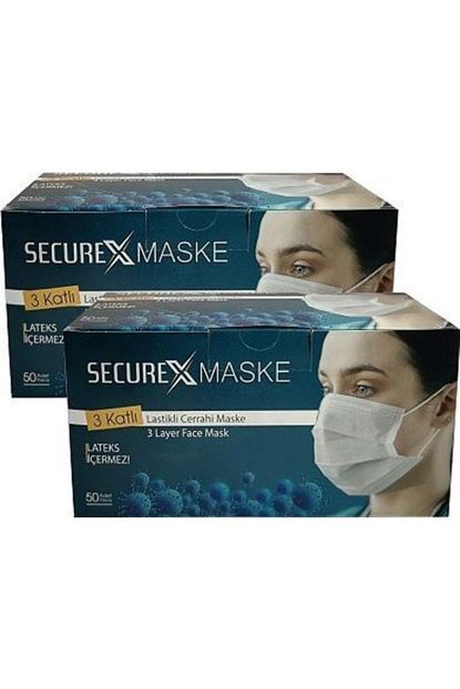 F Secure 3 Katli Burun Telli Ultrasonic Medikal Maske 100 Adet Fiyati Yorumlari Trendyol