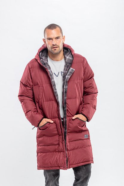 Kevin Erkek Bordo Sisme Parka Trendyol
