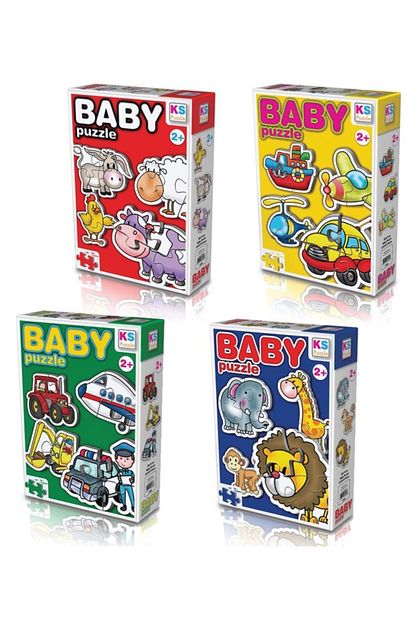Ks Games Baby Puzzle Orman Ciftlik Hayvanlari Ulasim Meslekler 4 Lu Set Trendyol