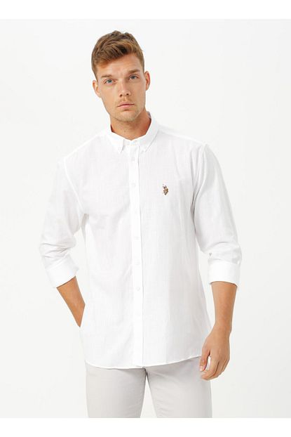 U S Polo Assn Erkek Beyaz Gomlek Trendyol