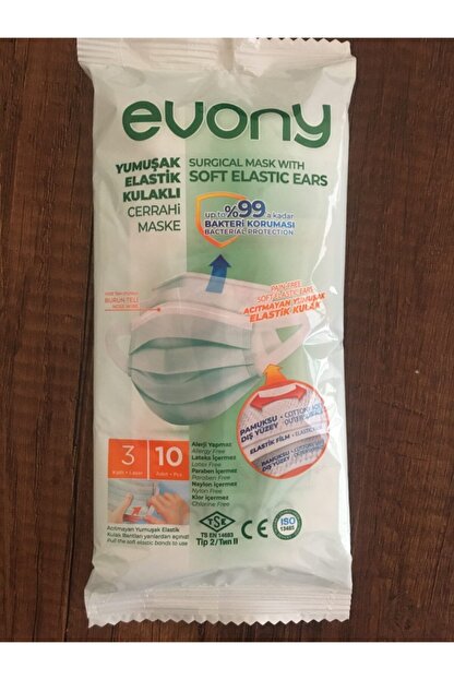 Evony Yumusak Elastik Kulaklikli 99 Bakteri Korumasi Cerrahi Maske 10lu Paket Trendyol