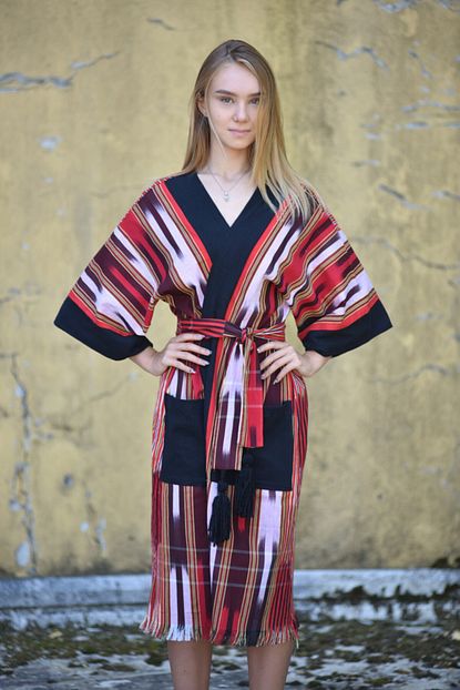 Su Koleksiyon Kadin Kirmizi Kesan Kimono Trendyol