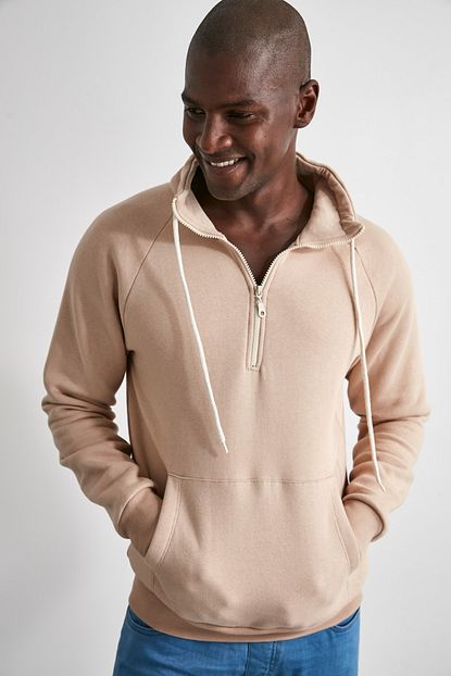 Trendyol Man Bej Erkek Sweatshirt Tmnaw21sw0255 Trendyol