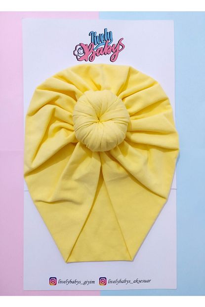 Livelybabys Kiz Bebek Sari Topuz Bone 2 4 Yas Trendyol