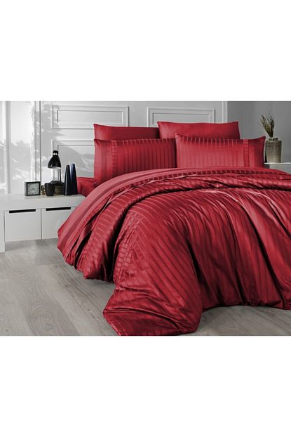 Ersperto Luxury Pamuk Saten Nevresim Takimi Cift Kisilik Kirmizi Trendyol