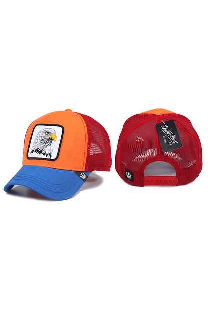 Trucker Kartal Model Hayvan Desenli Sapka Mavi Turuncu Kirmizi Trendyol