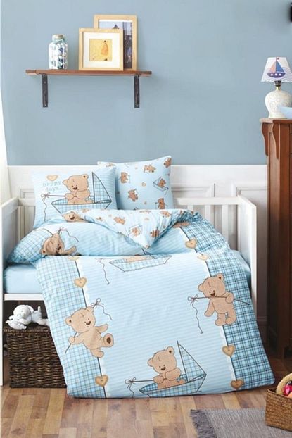 Soley Teddy Mavi Bebek Nevresim Takimi Trendyol