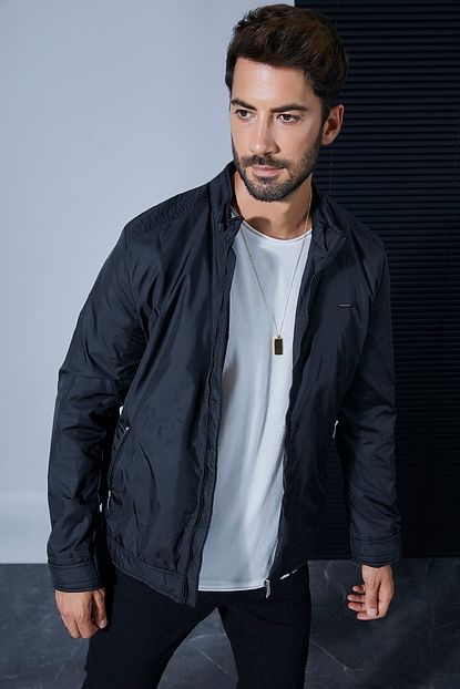 Sateen Men Erkek Siyah Mevsimlik Ince Mont Trendyol