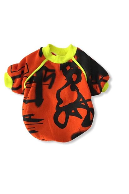 Kemique Orange Grafiti Sweatshirt Kedi Sueteri Kedi Kiyafeti Medium 2 2 5 Kg Trendyol