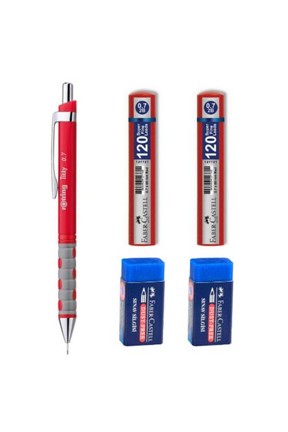 Notpa Rotring Tikky 0 7 Kirmizi Kalem Faber 2 Silgi Ve 2 Min Uc Trendyol