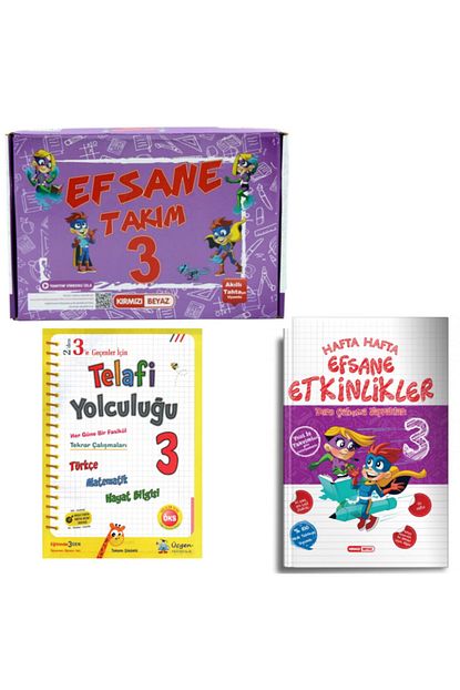 Kirmizi Beyaz Yayinlari 3 Sinif Efsane Takim Hafta Hafta Etkinlikler Ucgen 3 Sinif Telafi Yolculugu Trendyol