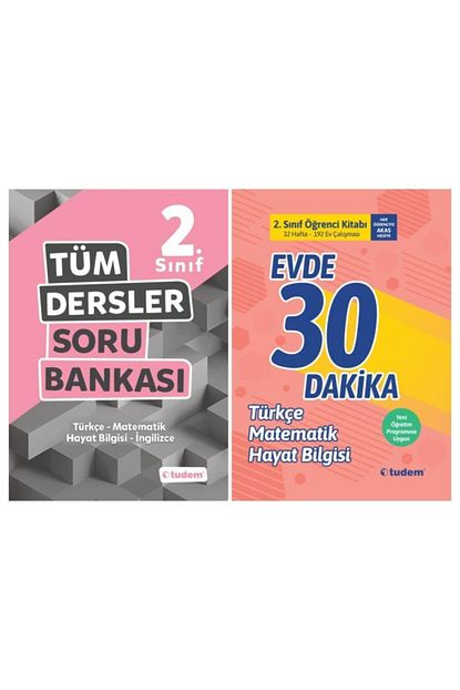 tudem yayinlari 2 sinif tum dersler soru bankasi evde 30 dakika kitap seti fiyati yorumlari trendyol