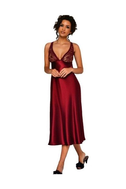 Pierre Cardin Kadin Kirmizi Uzun Saten Gecelik Trendyol