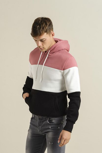 Oksit Erkek Pudra Rengi Crash Parcali Polar Sweatshirt 1562 Trendyol